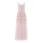 Needle and Thread Versailles Ditsy Cowl Neck Gown in Shell/Bright