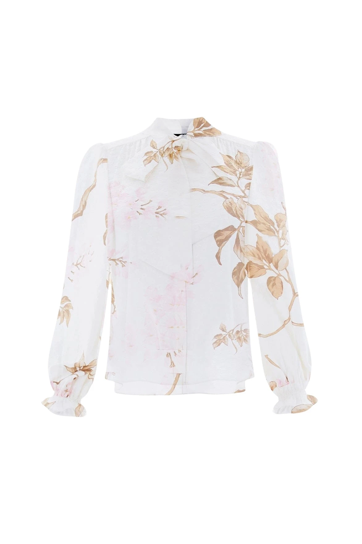 Needle-Thread-Wisteria-Pussy-Bow-Blouse-in-Optic-WhitePink-Coveti91123_nobg Needle and Thread Wisteria Pussy Bow Blouse in Optic White/Pink