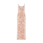 Needle and Thread Wisteria Shimmer Georgette Ankle Gown in Pale Gold/Pink