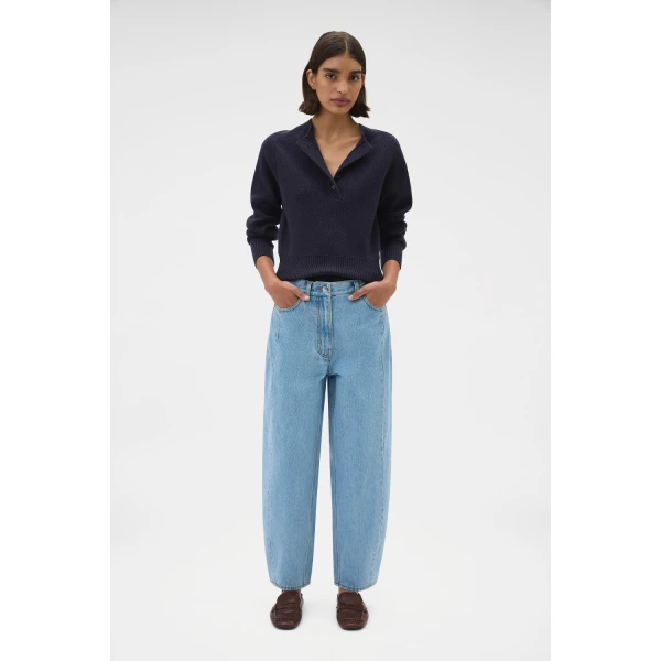 Oroton Barrel Leg Denim Jean Light Vintage Wash, view 2