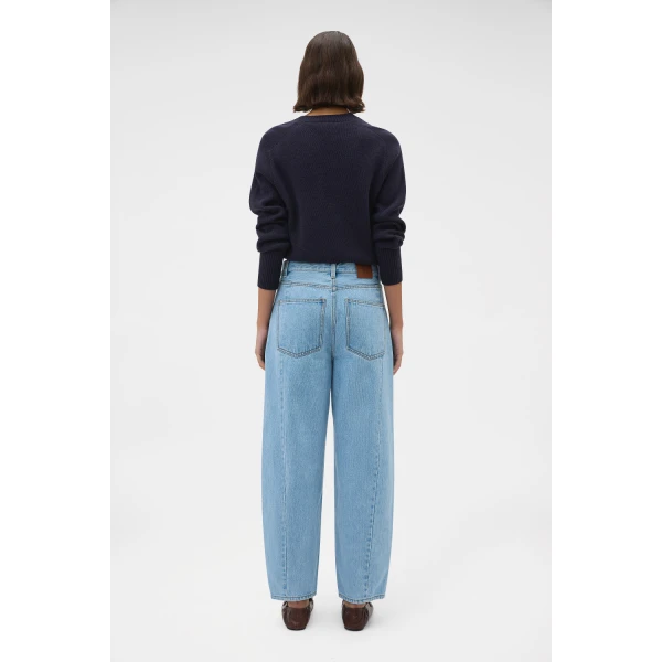 Oroton Barrel Leg Denim Jean Light Vintage Wash, view 5