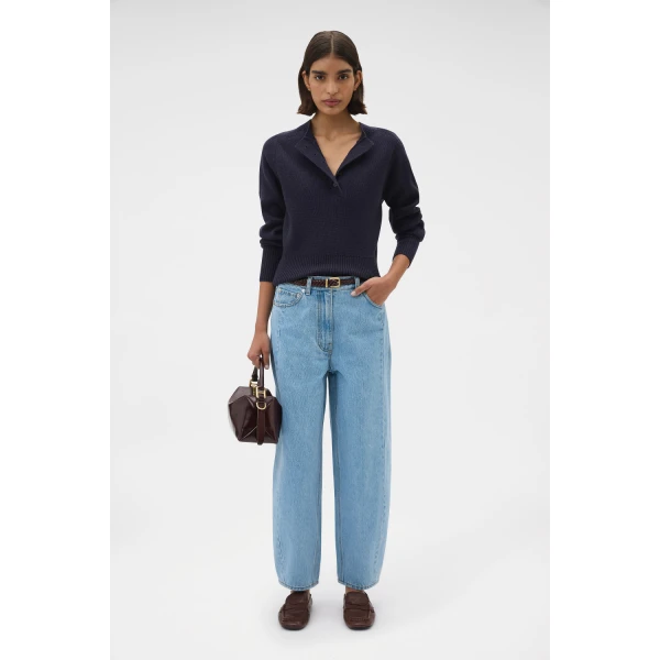 Oroton Barrel Leg Denim Jean Light Vintage Wash, view 6