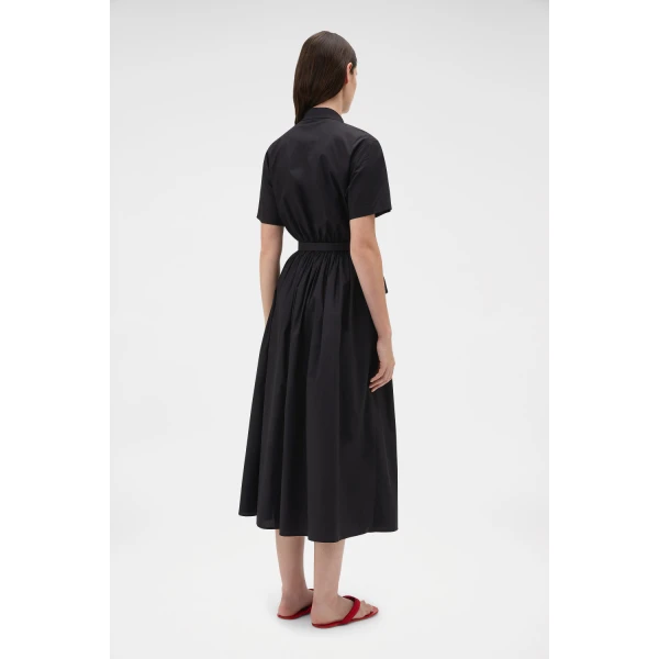 Oroton Belted Shirt Dress Black, view 4