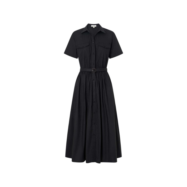 Oroton Belted Shirt Dress Black