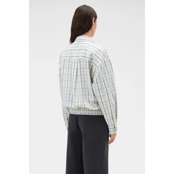 Oroton Boyfriend Check Shirt Blonde, view 5