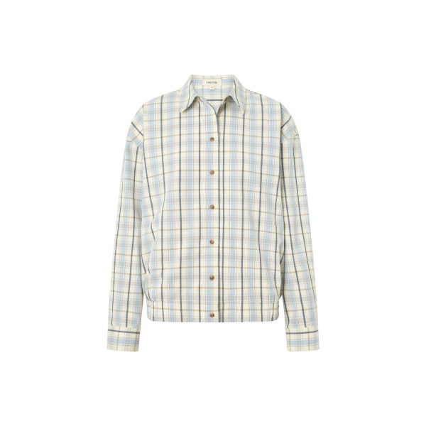 Oroton Boyfriend Check Shirt Blonde
