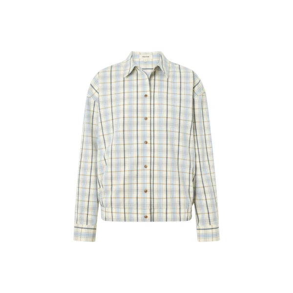 Oroton Boyfriend Check Shirt Blonde
