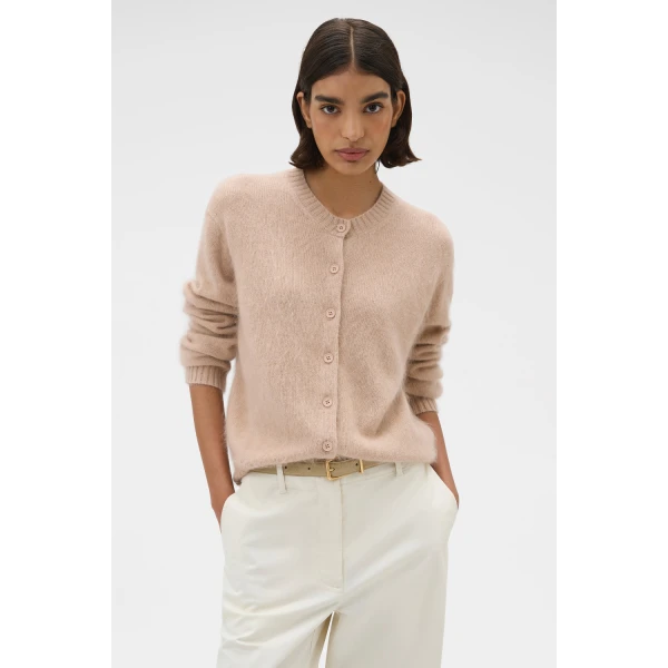 Oroton Cashmere Blend Cardigan Biscotti, view 2