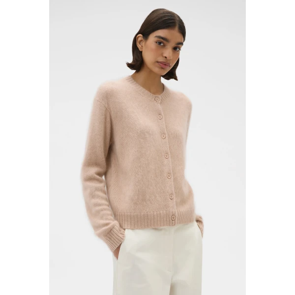 Oroton Cashmere Blend Cardigan Biscotti, view 3