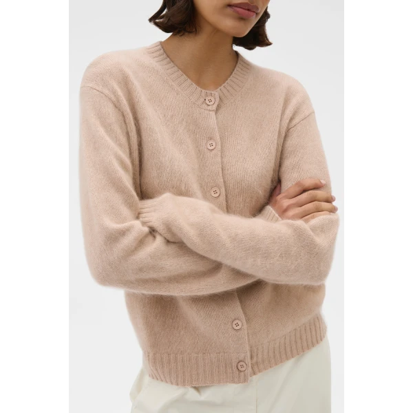 Oroton Cashmere Blend Cardigan Biscotti, view 4