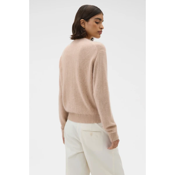 Oroton Cashmere Blend Cardigan Biscotti, view 5