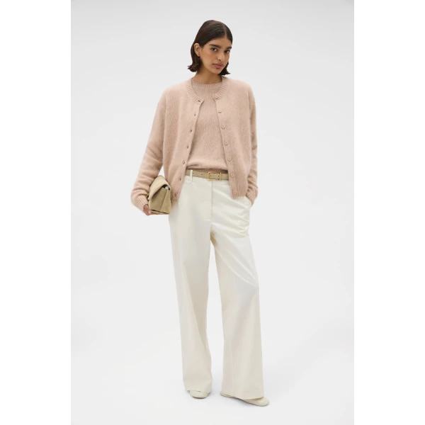 Oroton Cashmere Blend Cardigan Biscotti, view 6