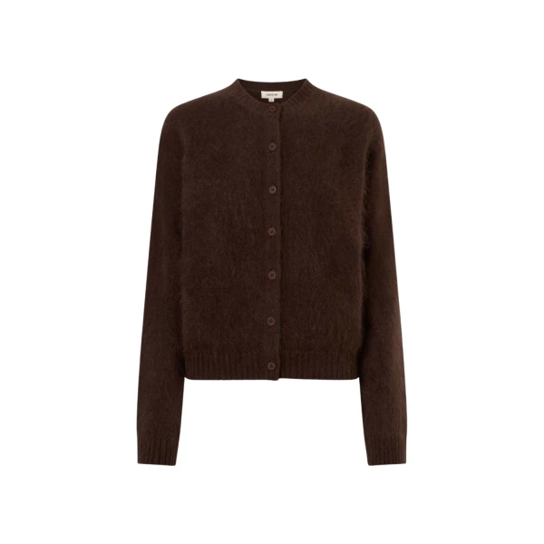 Oroton Cashmere Blend Cardigan Dark Chocolate