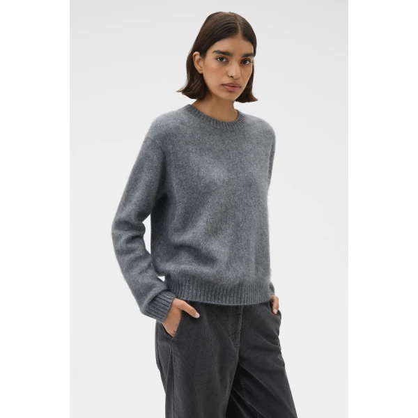 Oroton Cashmere Blend Knit Grey Marle, view 3
