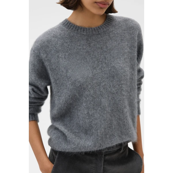 Oroton Cashmere Blend Knit Grey Marle, view 4