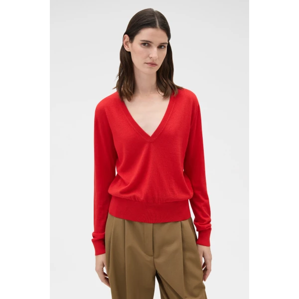 Oroton Deep V Knit Poppy, view 2