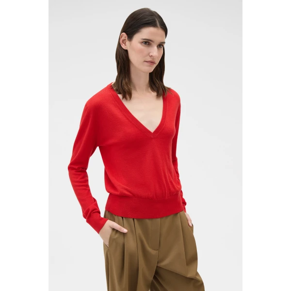 Oroton Deep V Knit Poppy, view 3