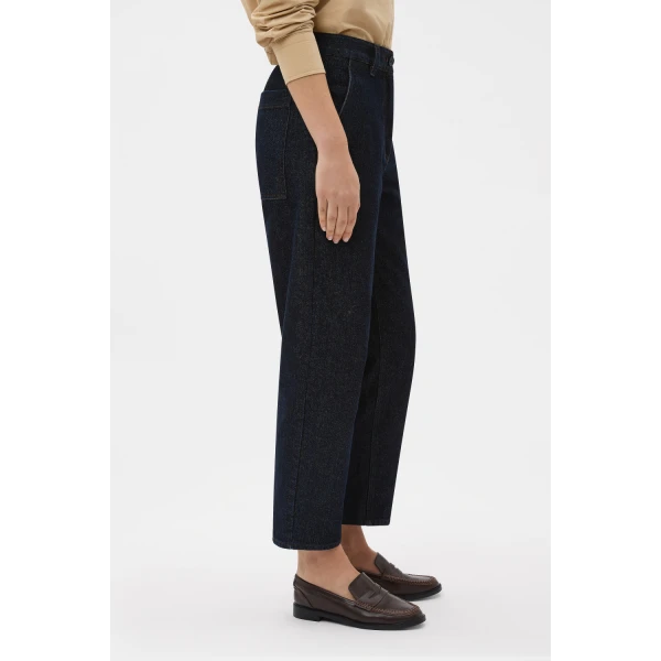 Oroton Denim Pant Dark Blue, view 4