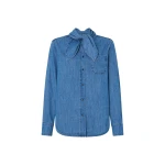 Oroton-Denim-Tie-Neck-Shirt-Denim61038_nobg Oroton Denim Tie Neck Shirt Denim