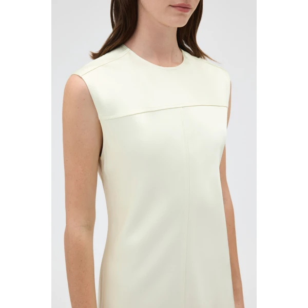Oroton Double Satin Sheath Dress Champagne, view 4