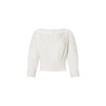 Oroton Drawn Thread Detail Blouse White
