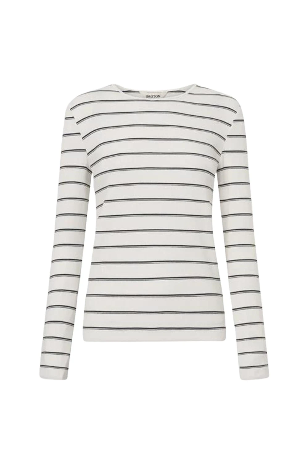 Oroton-Eve-Fine-Rib-Long-Sleeve-Stripe-Tee-Antique-White11494_nobg Oroton Eve Fine Rib Long Sleeve Stripe Tee Antique White Top