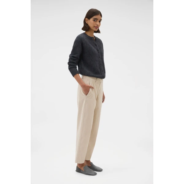 Oroton Fine Corduroy Pant Eggshell, view 3