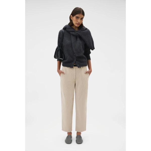 Oroton Fine Corduroy Pant Eggshell, view 6