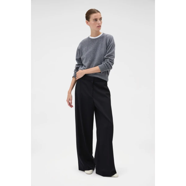 Oroton Flat Front Pant Black, view 2