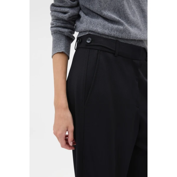 Oroton Flat Front Pant Black, view 4