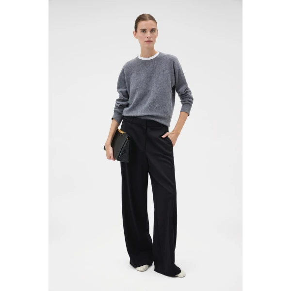 Oroton Flat Front Pant Black, view 6