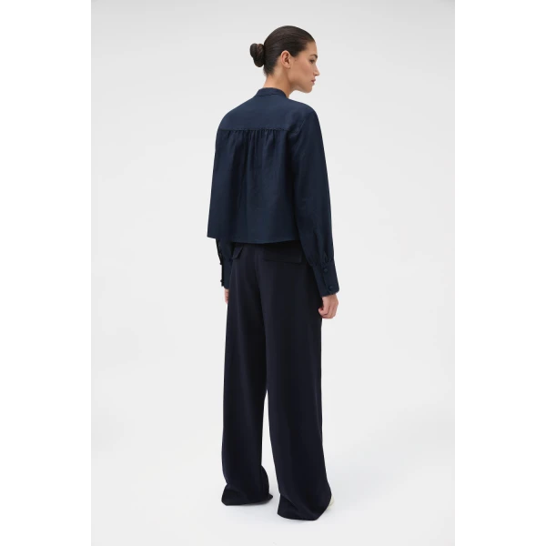 Oroton Flat Front Pant North Sea, view 5