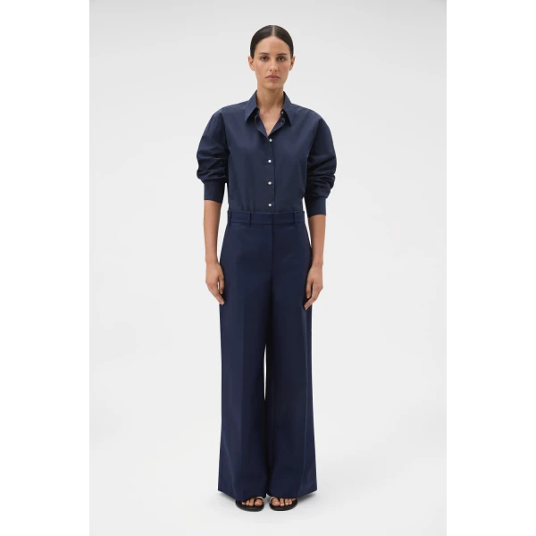 Oroton Flat Front Wide Leg Pant North Sea, view 2