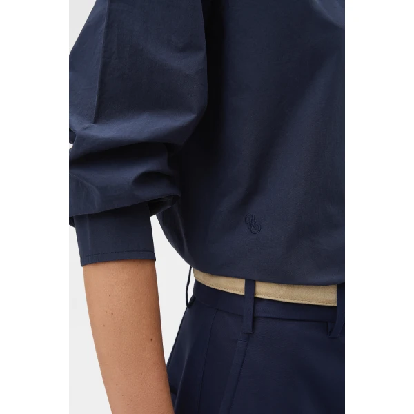 Oroton Flat Front Wide Leg Pant North Sea, view 5