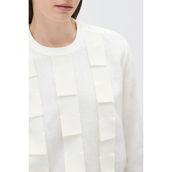 Oroton Folded Ribbon Top Antique White, view 4