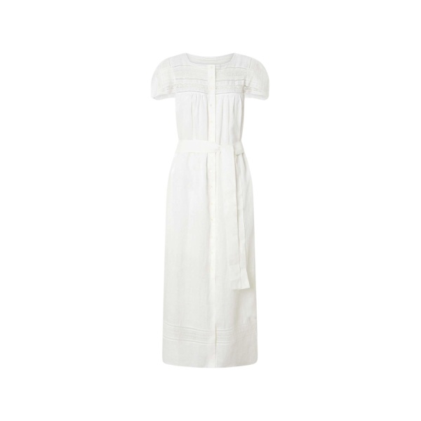 Oroton Lace Trim Day Dress White