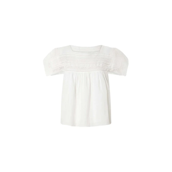 Oroton Lace Trim Top White