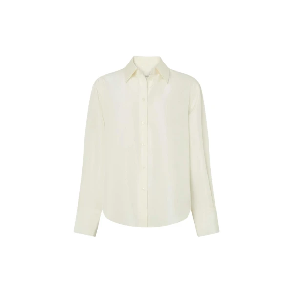 Oroton Long Sleeve Shirt Soft Cream