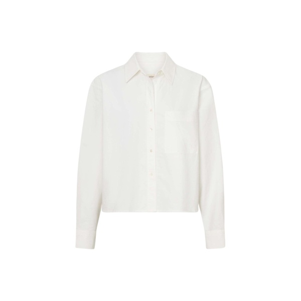 Oroton Oxford Cropped Shirt Antique White
