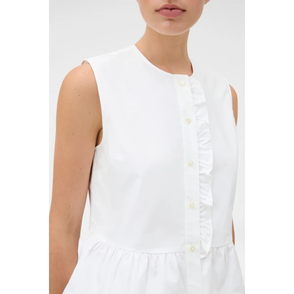 Oroton Oxford Peplum Top Antique White, view 4