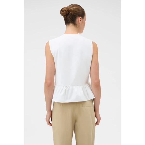 Oroton Oxford Peplum Top Antique White, view 5
