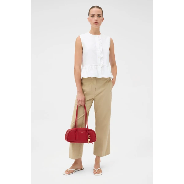 Oroton Oxford Peplum Top Antique White, view 6