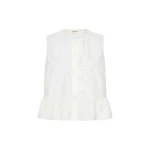 Oroton Oxford Peplum Top Antique White