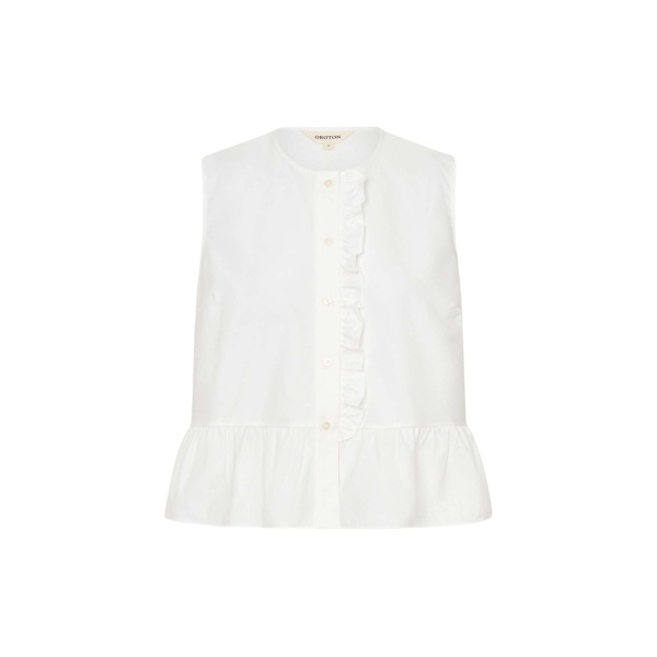 Oroton Oxford Peplum Top Antique White