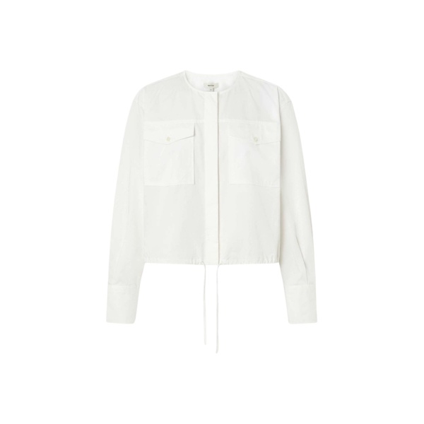 Oroton Pocket Detail Bomber Shirt White
