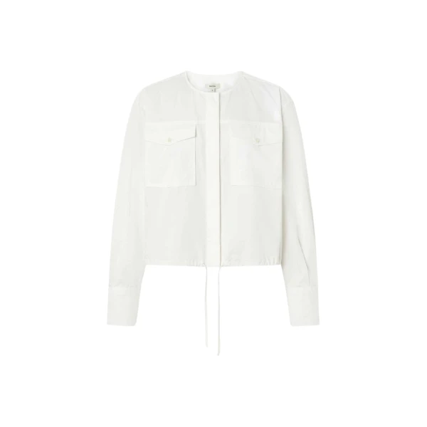 Oroton Pocket Detail Bomber Shirt White