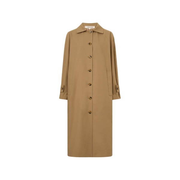 Oroton Reversible Check Mac Camel Coat