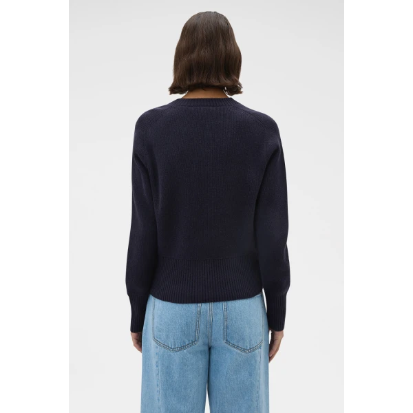 Oroton Rib Knit Henley North Sea, view 5