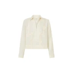 Oroton Ribbon Trim Shirt Fresh Cream