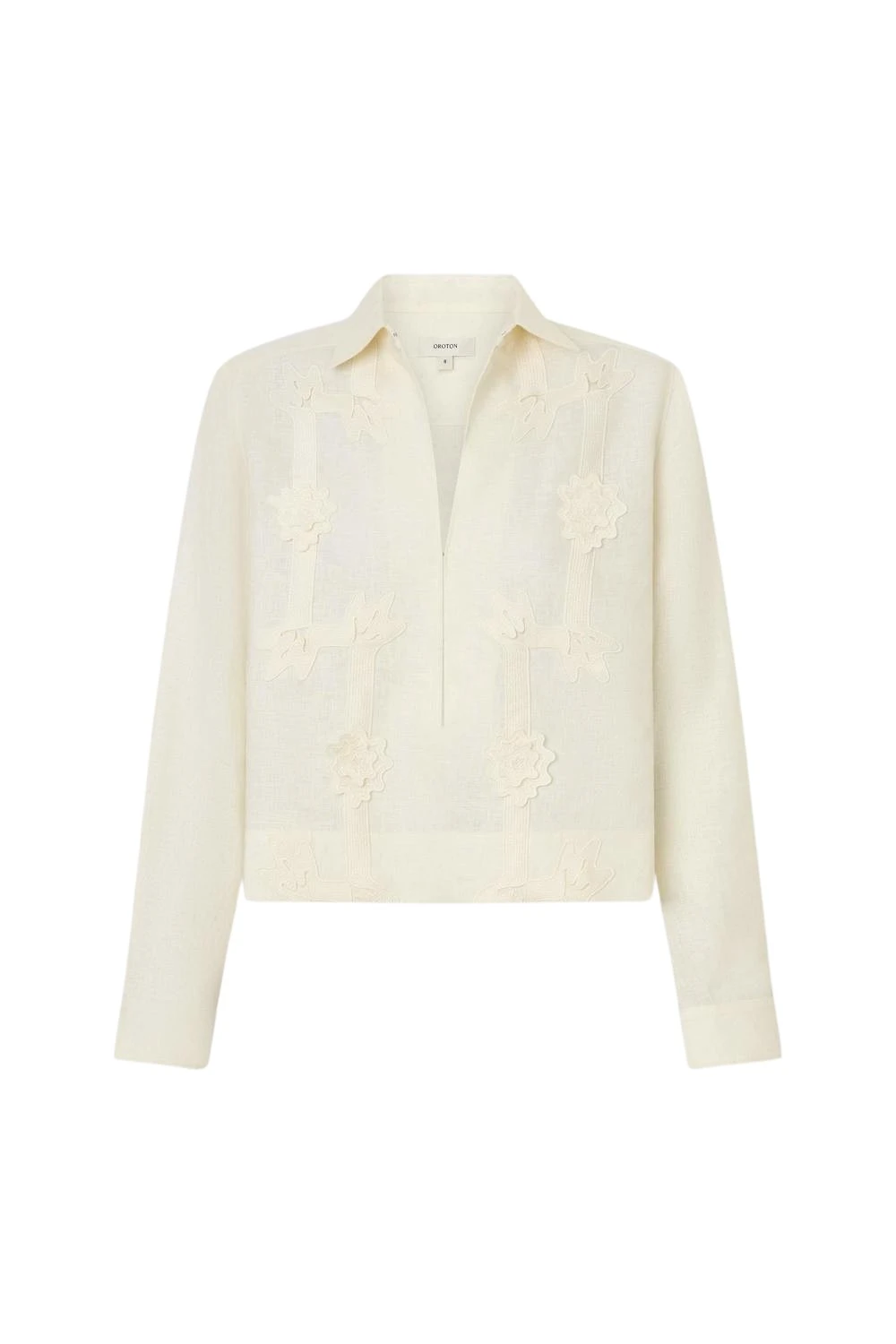Oroton-Ribbon-Trim-Shirt-Fresh-Cream14126_nobg Oroton Ribbon Trim Shirt Fresh Cream
